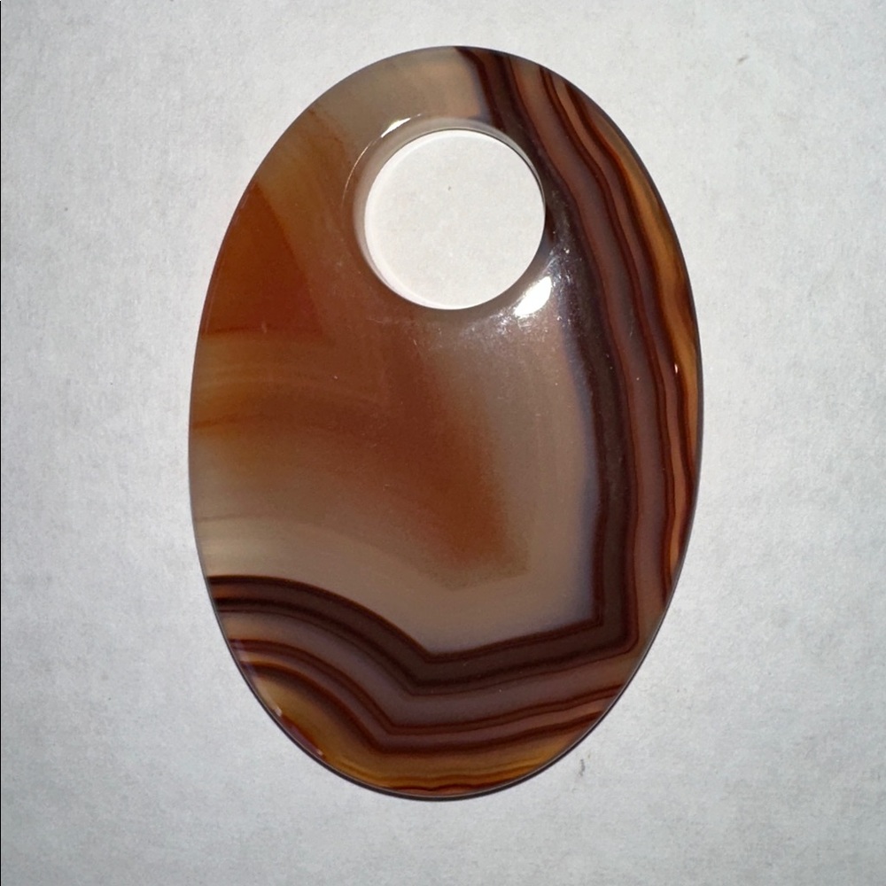 Elegant Brown Agate Natural Stone Pendant Necklace